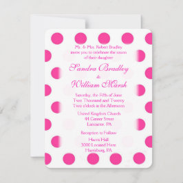Pink Polka Dot Wedding Einladung