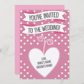 Pink Polka Dot Wedding Einladung (Vorne/Hinten)