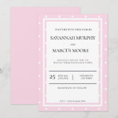 Pink Polka Dot Wedding Einladung (Vorne/Hinten)