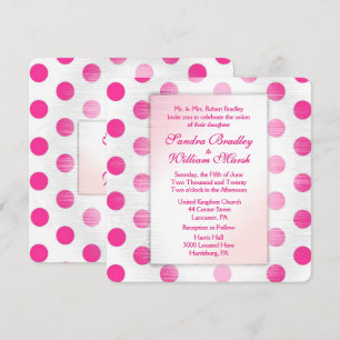 Pink Polka Dot Wedding Einladung
