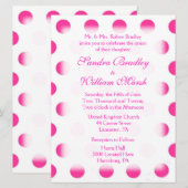 Pink Polka Dot Wedding Einladung (Vorne/Hinten)