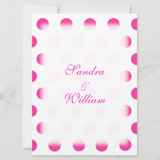 Pink Polka Dot Wedding Einladung (Rückseite)