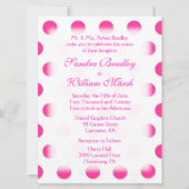 Pink Polka Dot Wedding Einladung (Vorderseite)