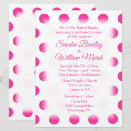 Pink Polka Dot Wedding Einladung