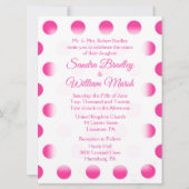 Pink Polka Dot Wedding Einladung (Vorderseite)