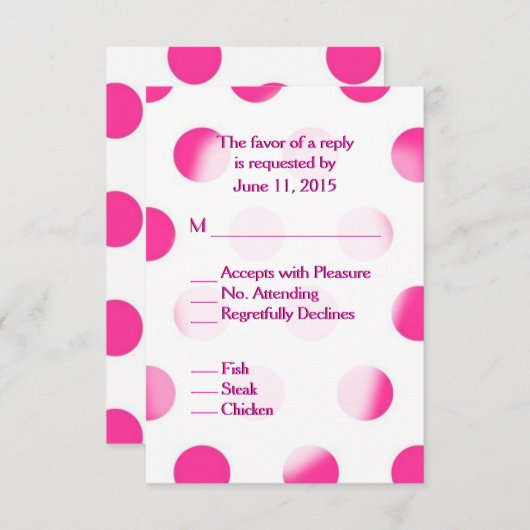 Pink Polka Dot Wedding RSVP (Vorne/Hinten)