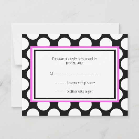 Pink Polka Dot Wedding RSVP Cards (Vorderseite)