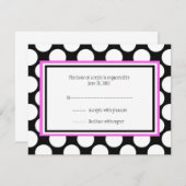 Pink Polka Dot Wedding RSVP Cards (Vorne/Hinten)