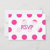 Pink Polka Dot Wedding RSVP Karte (Rückseite)