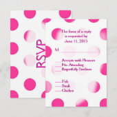 Pink Polka Dot Wedding RSVP Karte (Vorne/Hinten)