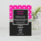 Pink polka dot weditation einladung (Stehend Vorderseite)