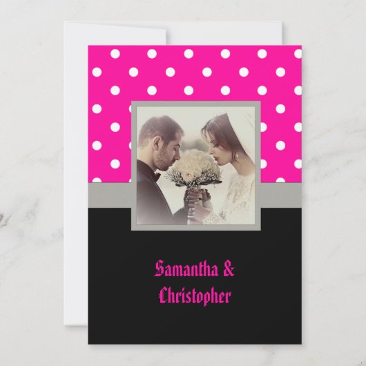 Pink polka dot weditation einladung (Rückseite)