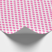 Pink Polka Dot Weißes Umhüllungspapier Geschenkpapier (Ecke)