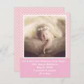 Pink Polka Dot Wertvoll Pearl Baby Girl Ankündigung (Vorne/Hinten)