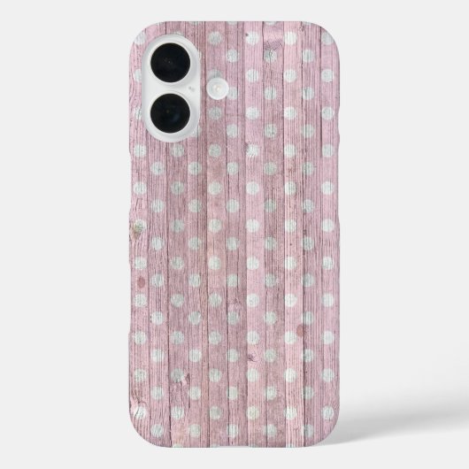 Pink Polka Dot Wood Case-Mate iPhone Hülle (Rückseite)