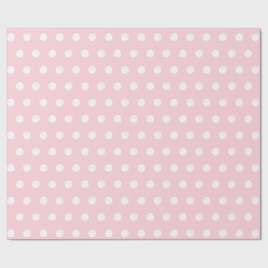 Pink Polka Dot Wrapping Paper Geschenkpapier (Flach)