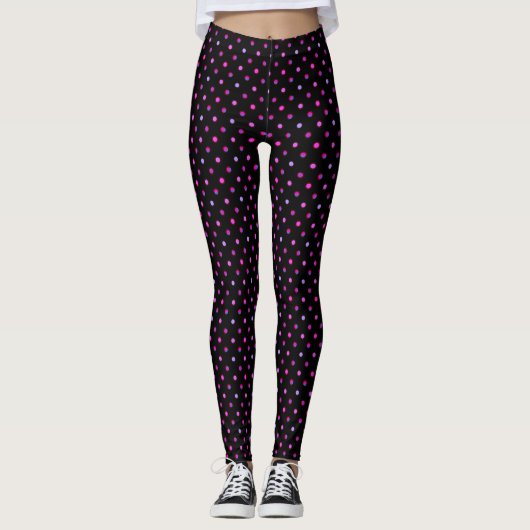 Pink Polka Dots 2 Leggings (Vorderseite)