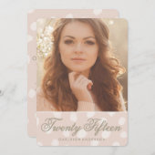 Pink Polka Dots | Ankündigung von Foto Abschluss (Vorne/Hinten)