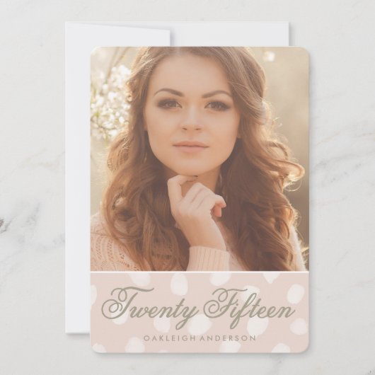 Pink Polka Dots | Ankündigung von Foto Abschluss (Vorderseite)