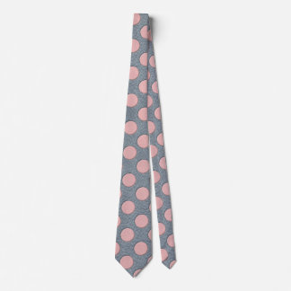 Pink Polka Dots auf grauem Leder drucken Krawatte