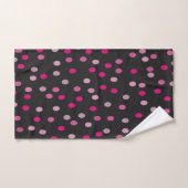Pink Polka Dots auf schwarz Badhandtuch Set (Handtuch)