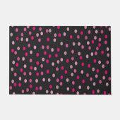 Pink Polka Dots auf schwarz Fußmatte (Vorderseite)