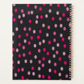 Pink Polka Dots auf schwarz Planer (Rückseite)