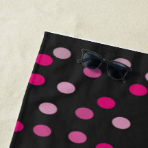 Pink Polka Dots auf schwarz