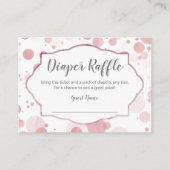 Pink Polka Dots Baby Dusche Windeln Raffel Ticket Begleitkarte (Vorderseite)