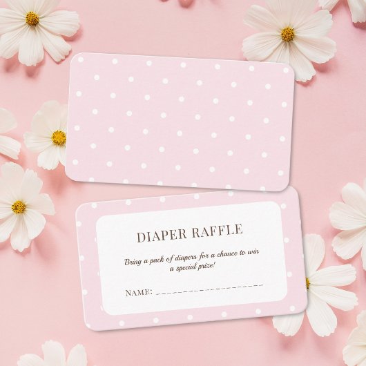 Pink Polka Dots Baby Dusche Windeln Raffel Ticket Begleitkarte