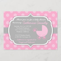 Pink Polka Dots Baby Girl Dusche Einladung