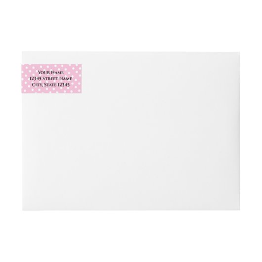 Pink Polka dots Babydusche Rücksendeadresse (Vorderseite)