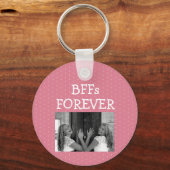 Pink Polka Dots Best Friends Besties BESTE FREUNDI Schlüsselanhänger (Vorderseite)