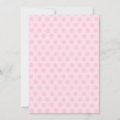 Pink Polka Dots Bow Baby Dusche Einladung (Rückseite)
