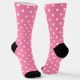 Pink Polka Dots Crew Socks Socken