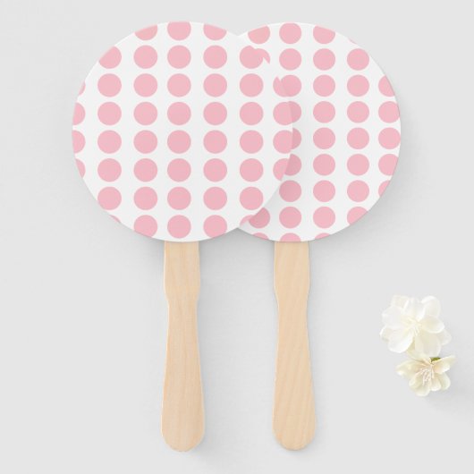 Pink Polka Dots Design Fächer (Vorne und Hinten)