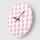 Pink Polka Dots Design Große Wanduhr (Winkel)