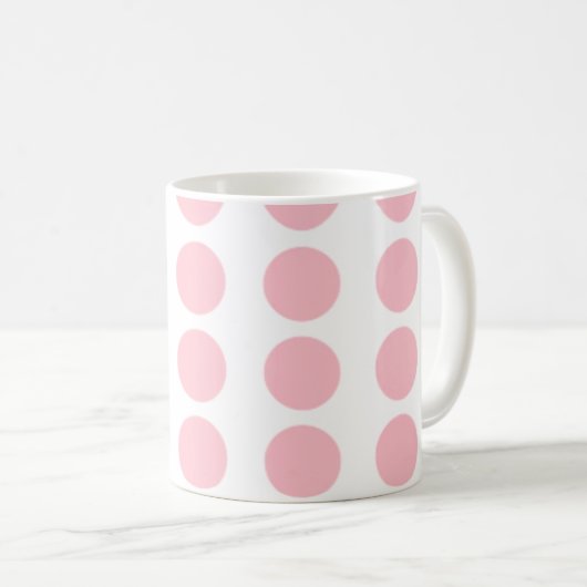 Pink Polka Dots Design Kaffeetasse (VorderseiteRechts)