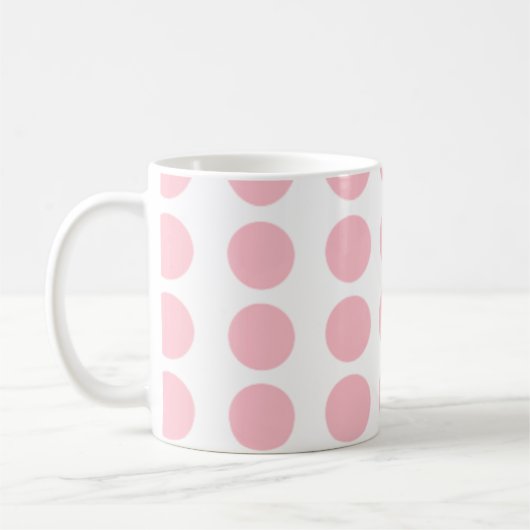 Pink Polka Dots Design Kaffeetasse (Links)