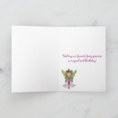 Pink Polka Dots Fairy Princess 3. Geburtstag Karte (Innenseite)