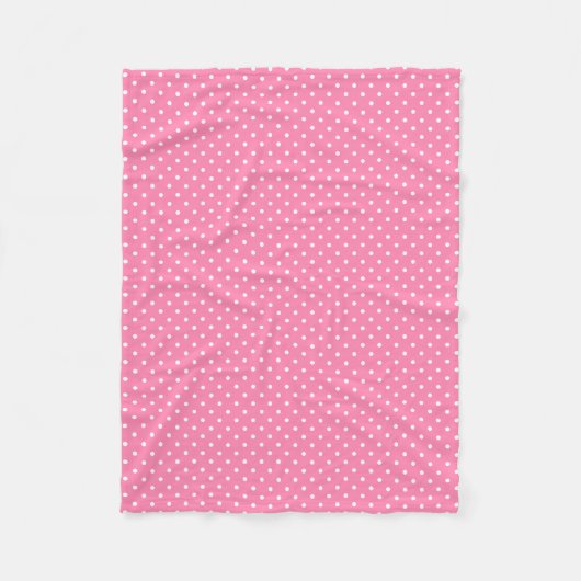 Pink Polka Dots Fleece Blanket (Vorderseite)