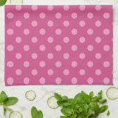 Pink Polka dots Fuchsia Küchentuch (Gefaltet)