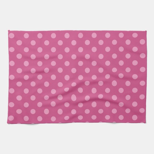 Pink Polka dots Fuchsia Küchentuch (Horizontal)