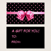 Pink Polka Dots Geschenk Tag (Vorne & Hinten)