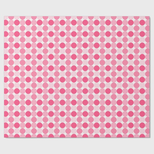 Pink Polka Dots Geschenkpapier (Flach)
