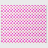 Pink Polka Dots Geschenkpapier (Flach)
