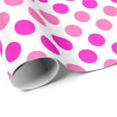 Pink Polka Dots Geschenkpapier (Rolleneckpunkt)
