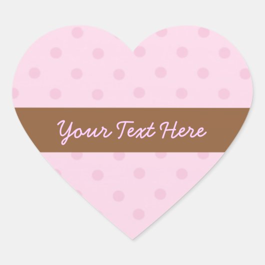 Pink Polka Dots Heart Stickers (Vorderseite)