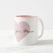 Pink Polka Dots Heart Zweifarbige Tasse (VorderseiteRechts)