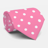 Pink Polka Dots Krawatte (Gerollt)